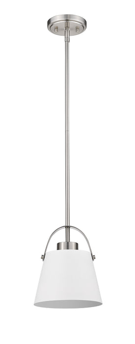 Z-Lite 726MP-MW+BN One Light Pendant, Matte White + Brushed Nickel