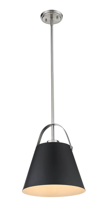Z-Lite 726P-MB+BN One Light Pendant, Matte Black + Brushed Nickel