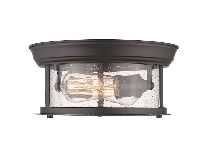 Z-Lite 727F10-BRZ Two Light Flush Mount, Bronze