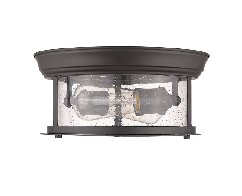 Z-Lite 727F10-BRZ Two Light Flush Mount, Bronze