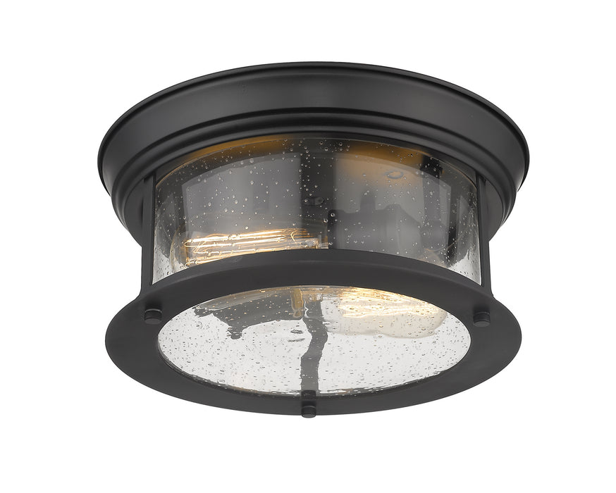 Z-Lite 727F10-MB Two Light Flush Mount, Matte Black