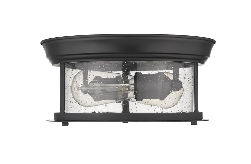 Z-Lite 727F10-MB Two Light Flush Mount, Matte Black