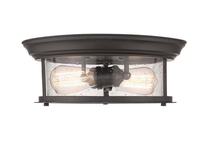 Z-Lite 727F13-BRZ Two Light Flush Mount, Bronze