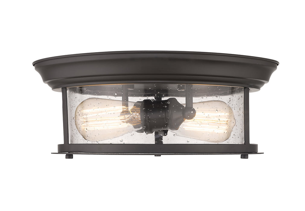 Z-Lite 727F13-BRZ Two Light Flush Mount, Bronze