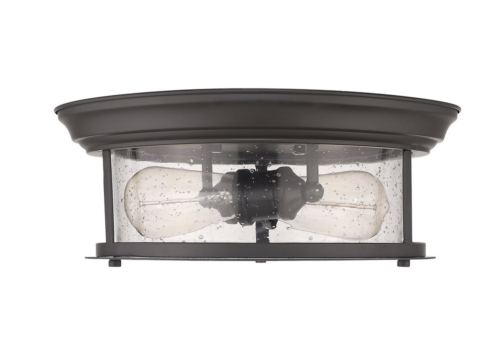 Z-Lite 727F13-BRZ Two Light Flush Mount, Bronze