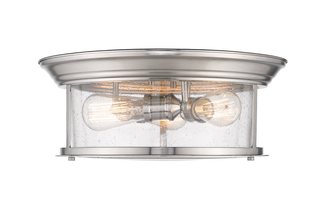 Z-Lite 727F16-BN Three Light Flush Mount, Brushed Nickel