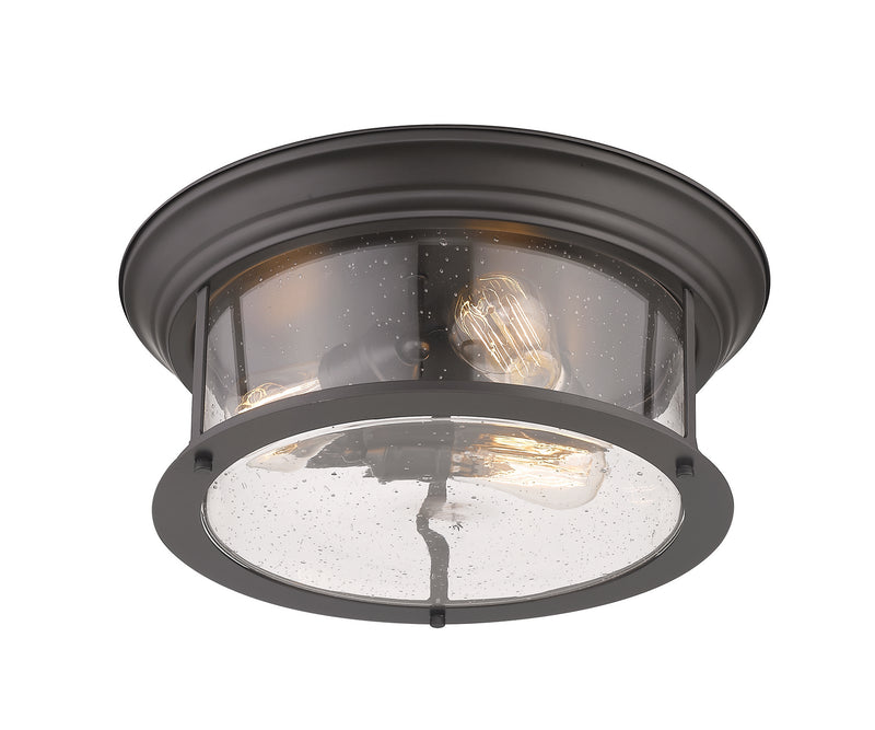Z-Lite 727F16-BRZ Three Light Flush Mount, Bronze