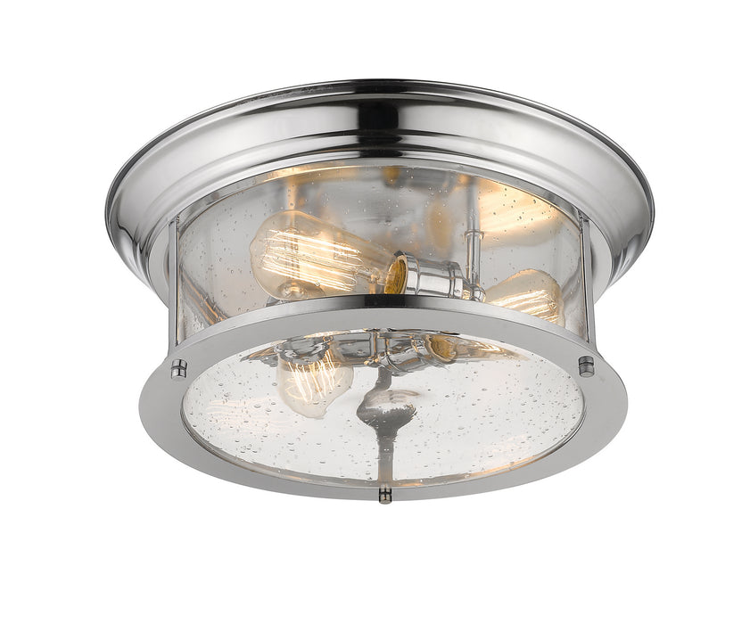 Z-Lite 727F16-CH Three Light Flush Mount, Chrome