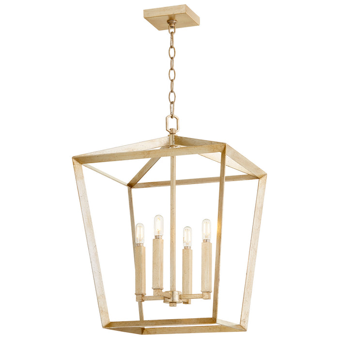 Cyan 10379 Four Light Chandelier, Aged Silver Leaf