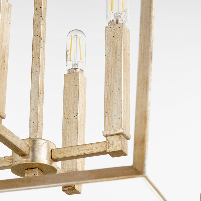 Cyan 10379 Four Light Chandelier, Aged Silver Leaf