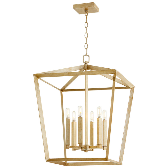 Cyan 10380 Six Light Chandelier, Aged Silver Leaf