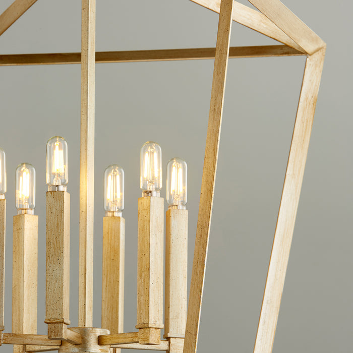 Cyan 10380 Six Light Chandelier, Aged Silver Leaf