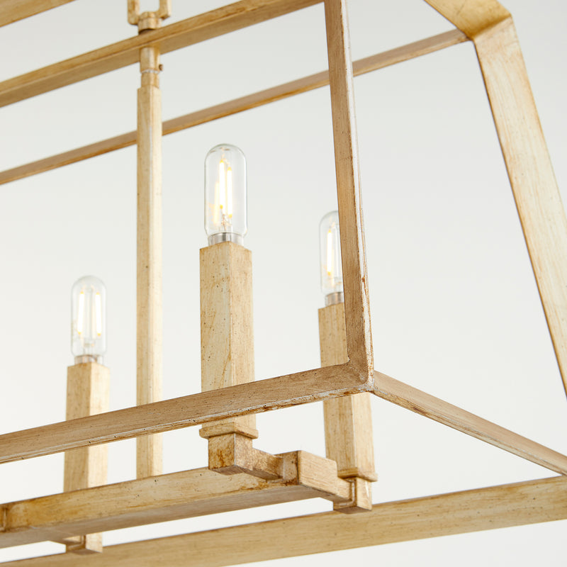 Cyan 10382 Eight Light Island Pendant, Aged Silver Leaf