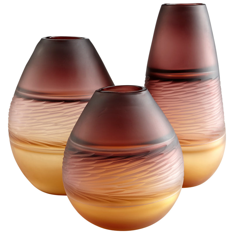 Cyan 10483 Vase, Plum And Amber