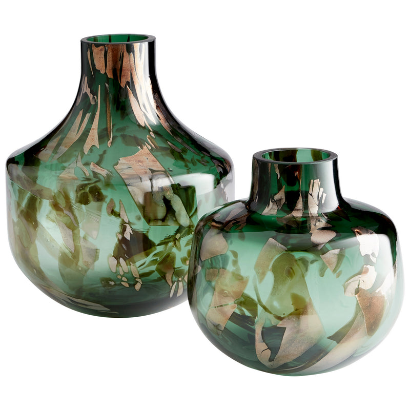 Cyan 10491 Vase, Green And Gold