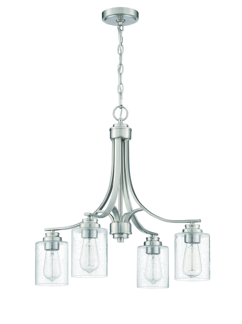 Craftmade 50524-BNK Four Light Chandelier, Brushed Polished Nickel