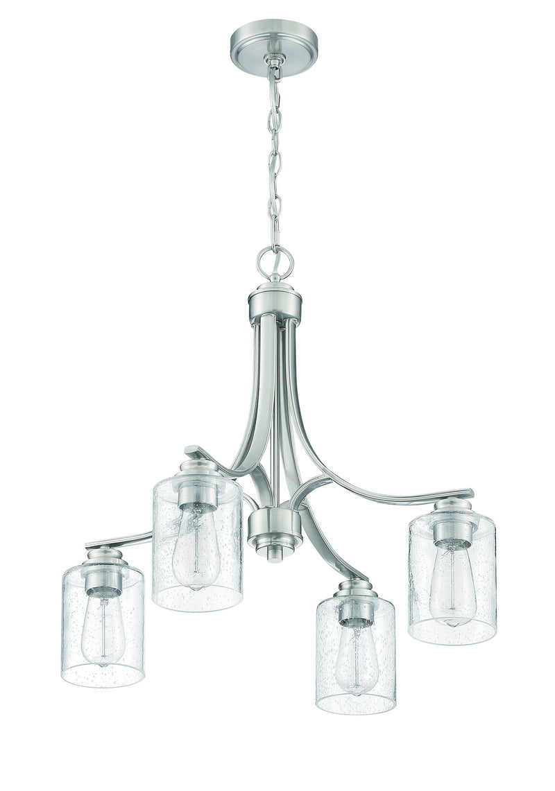 Craftmade 50524-BNK Four Light Chandelier, Brushed Polished Nickel