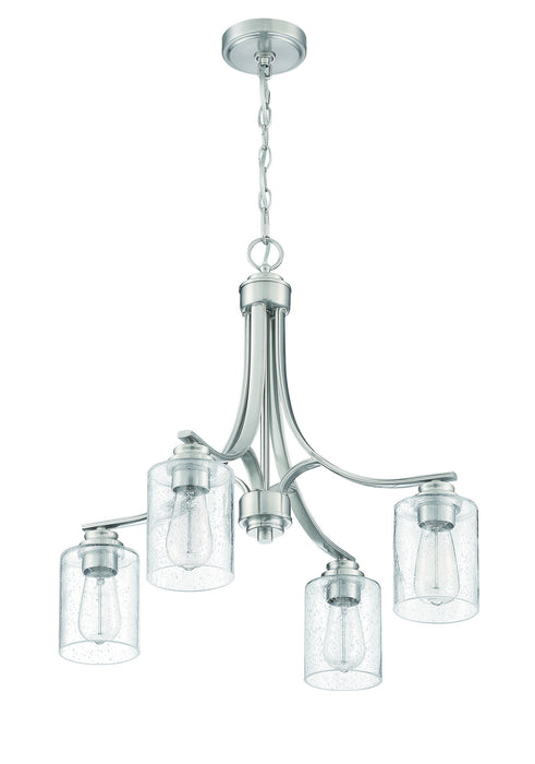 Craftmade 50524-BNK Four Light Chandelier, Brushed Polished Nickel