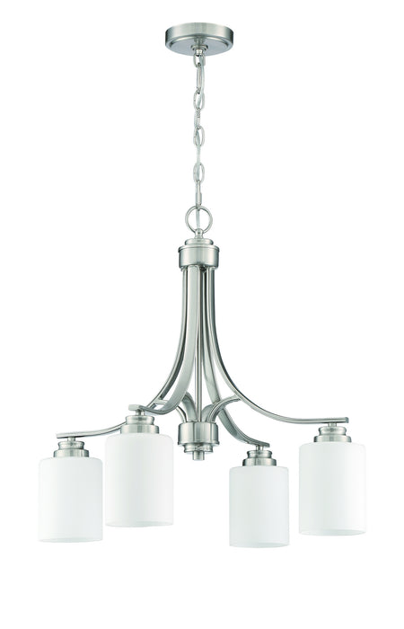 Craftmade 50524-BNK-WG Four Light Chandelier, Brushed Polished Nickel