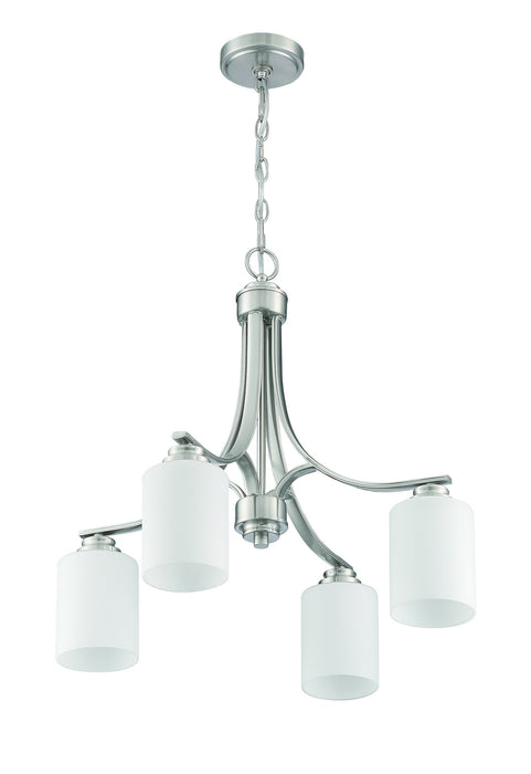 Craftmade 50524-BNK-WG Four Light Chandelier, Brushed Polished Nickel