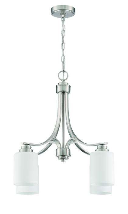 Craftmade 50524-BNK-WG Four Light Chandelier, Brushed Polished Nickel