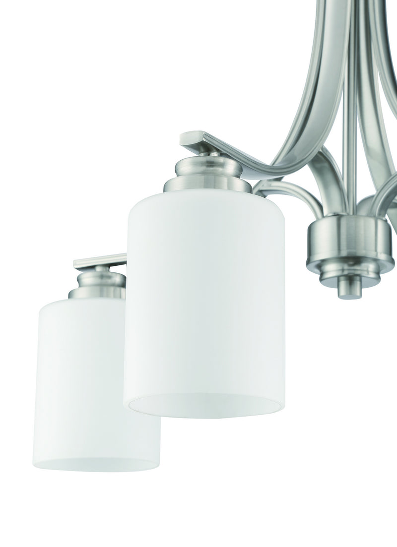 Craftmade 50524-BNK-WG Four Light Chandelier, Brushed Polished Nickel