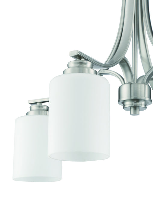 Craftmade 50524-BNK-WG Four Light Chandelier, Brushed Polished Nickel