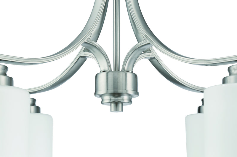 Craftmade 50524-BNK-WG Four Light Chandelier, Brushed Polished Nickel
