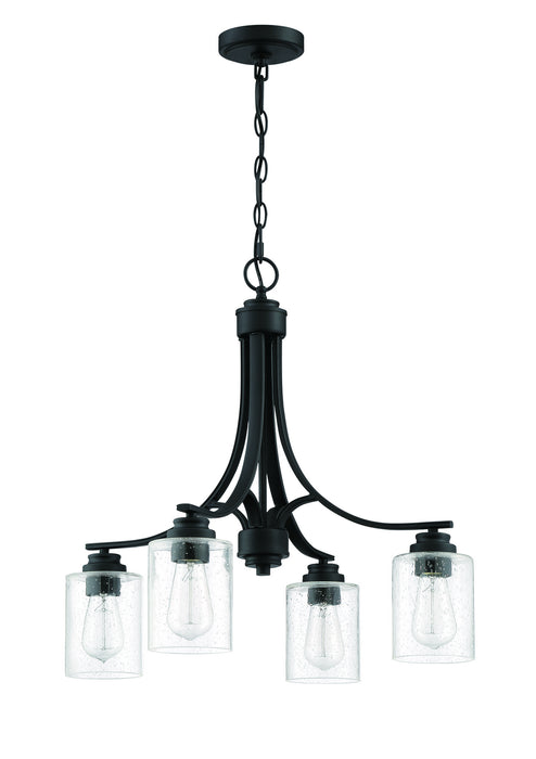 Craftmade 50524-FB Four Light Chandelier, Flat Black