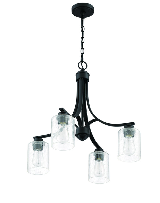 Craftmade 50524-FB Four Light Chandelier, Flat Black
