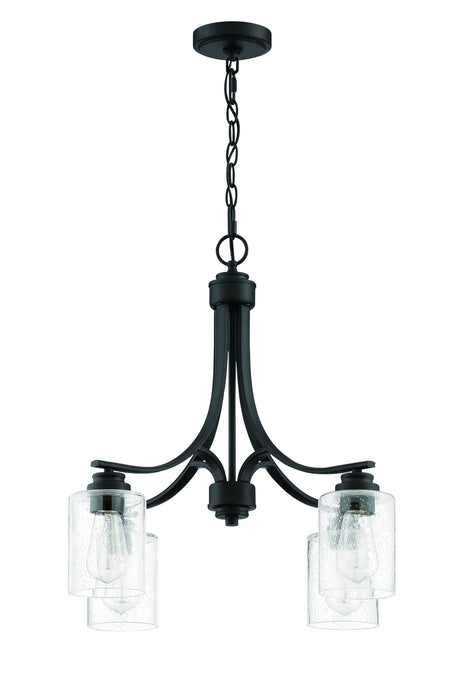 Craftmade 50524-FB Four Light Chandelier, Flat Black