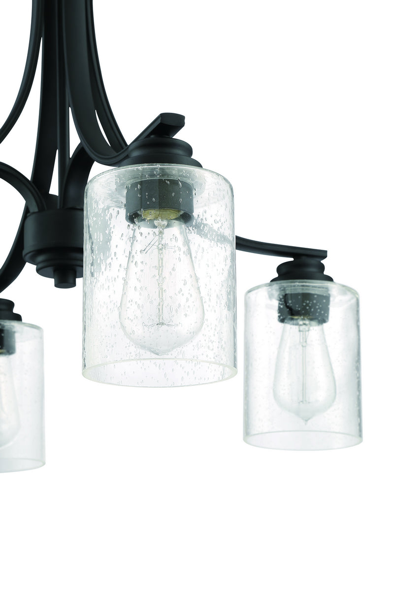 Craftmade 50524-FB Four Light Chandelier, Flat Black