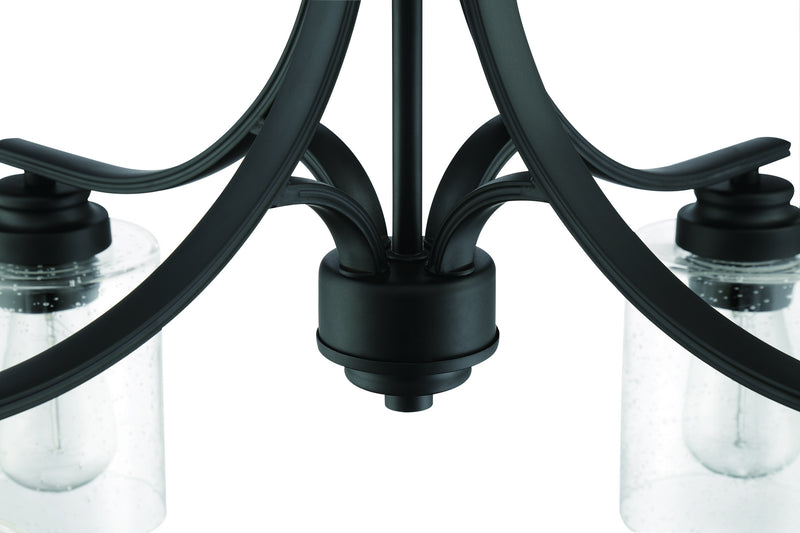 Craftmade 50524-FB Four Light Chandelier, Flat Black