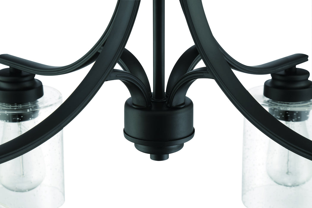 Craftmade 50524-FB Four Light Chandelier, Flat Black