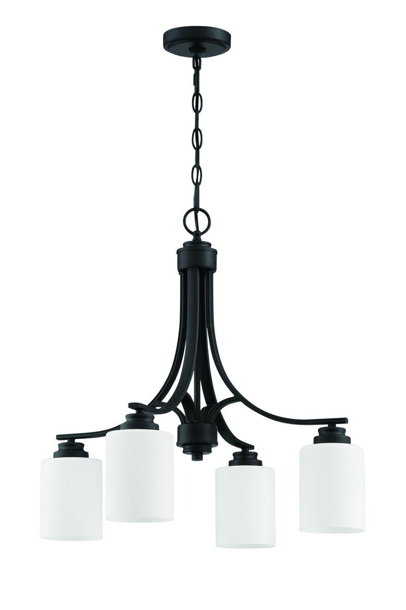 Craftmade 50524-FB-WG Four Light Chandelier, Flat Black