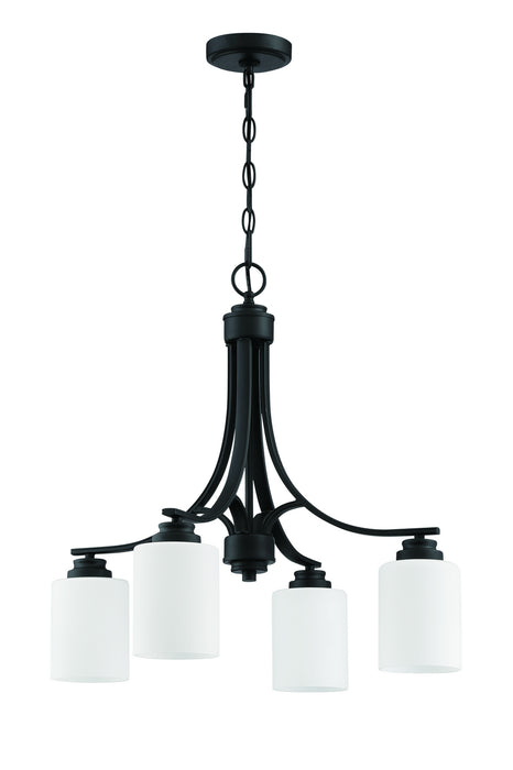 Craftmade 50524-FB-WG Four Light Chandelier, Flat Black