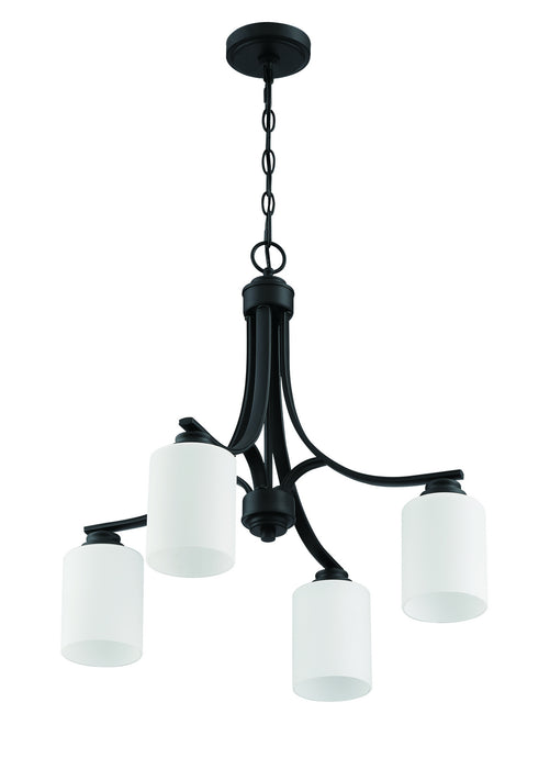 Craftmade 50524-FB-WG Four Light Chandelier, Flat Black