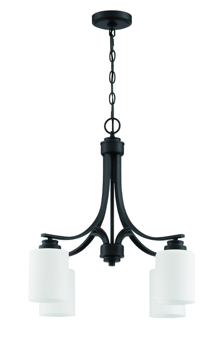 Craftmade 50524-FB-WG Four Light Chandelier, Flat Black