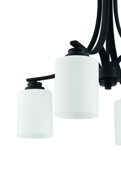 Craftmade 50524-FB-WG Four Light Chandelier, Flat Black