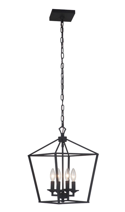 Craftmade 52934-FB Four Light Foyer Pendant, Flat Black