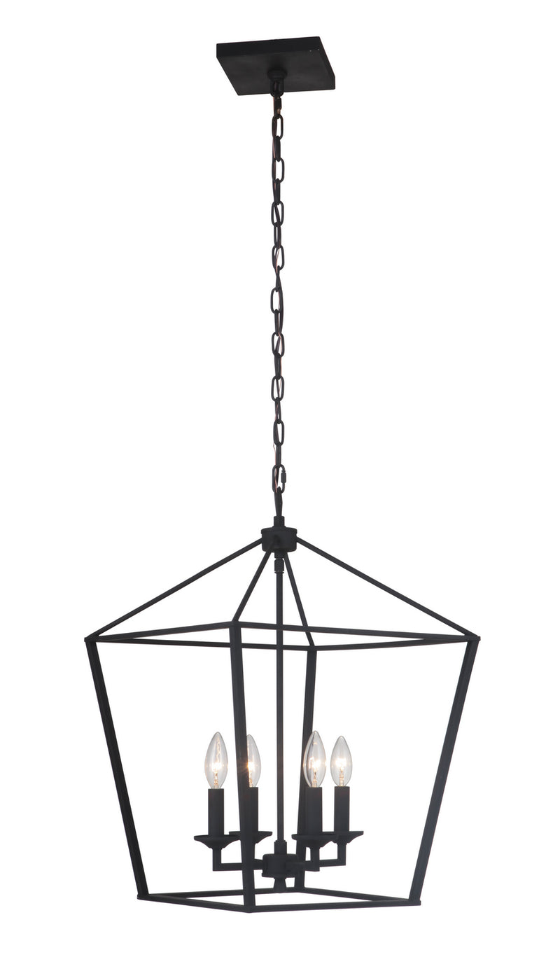 Craftmade 52935-FB Four Light Foyer Pendant, Flat Black