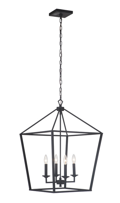 Craftmade 52936-FB Four Light Foyer Pendant, Flat Black