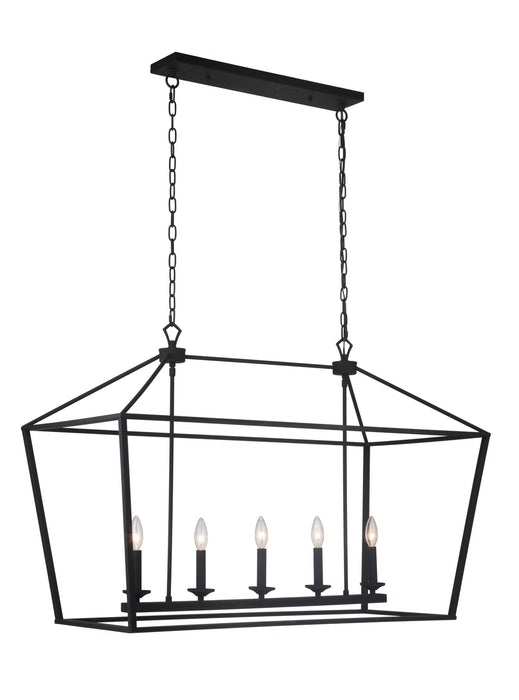 Craftmade 52975-FB Five Light Island Pendant, Flat Black