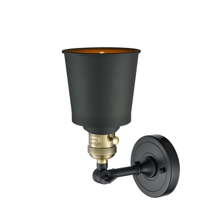 Innovations 203SW-BAB-M9-BK One Light Wall Sconce, Black Antique Brass