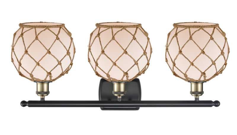 Innovations 516-3W-BAB-G121-8RB Three Light Bath Vanity, Black Antique Brass