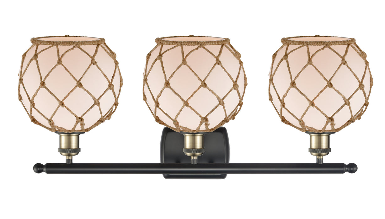 Innovations 516-3W-BAB-G121-8RB Three Light Bath Vanity, Black Antique Brass