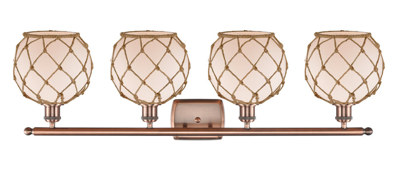 Innovations 516-4W-AC-G121-8RB Four Light Bath Vanity, Antique Copper