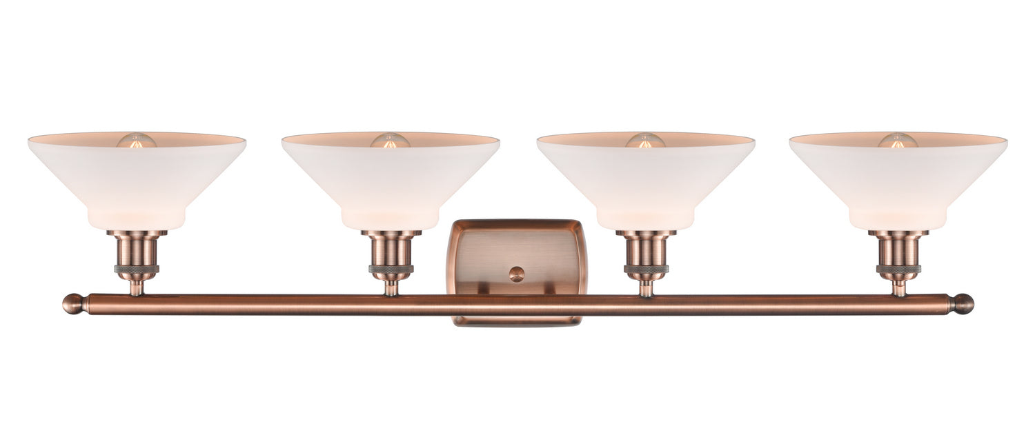 Innovations 516-4W-AC-G131 Four Light Bath Vanity, Antique Copper