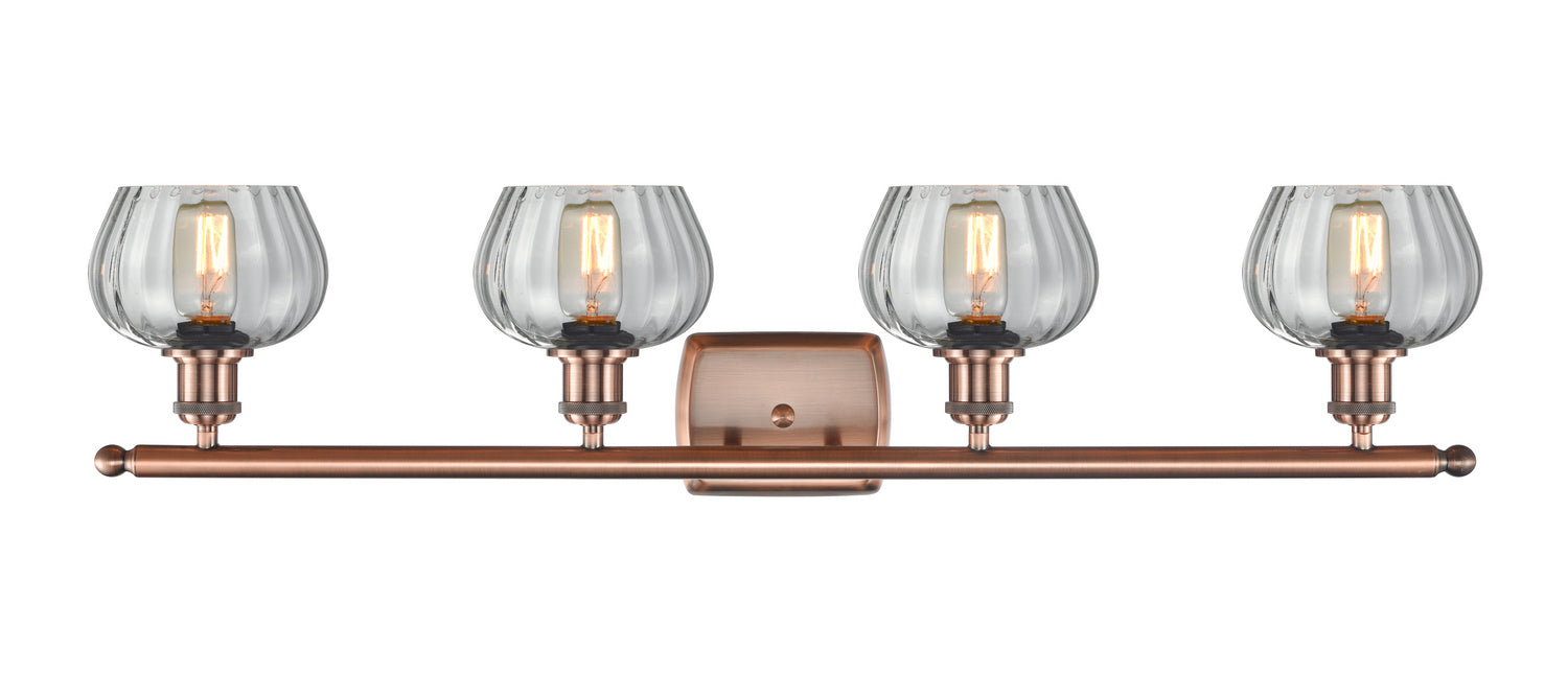 Innovations 516-4W-AC-G92 Four Light Bath Vanity, Antique Copper