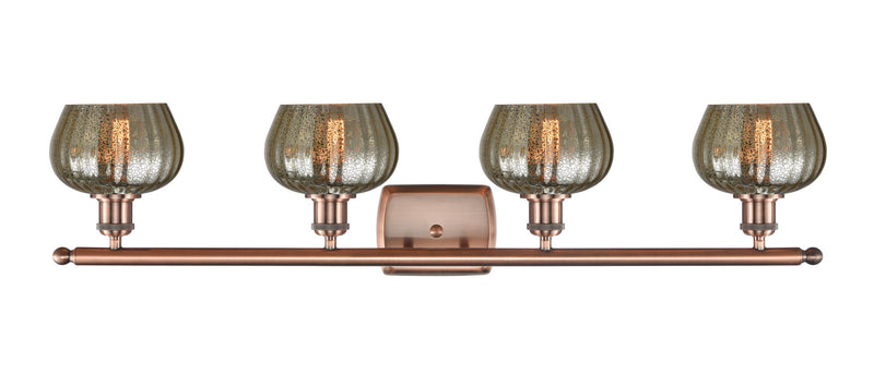 Innovations 516-4W-AC-G96 Four Light Bath Vanity, Antique Copper